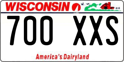 WI license plate 700XXS