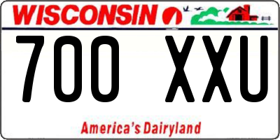 WI license plate 700XXU