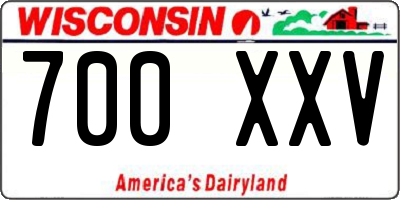 WI license plate 700XXV