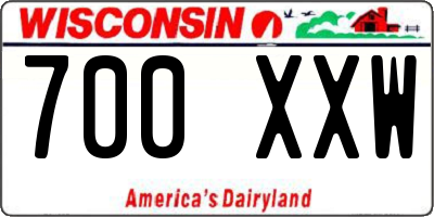 WI license plate 700XXW