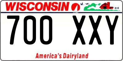 WI license plate 700XXY