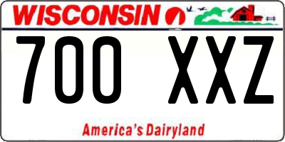 WI license plate 700XXZ