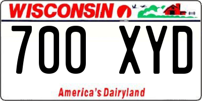 WI license plate 700XYD