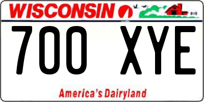 WI license plate 700XYE