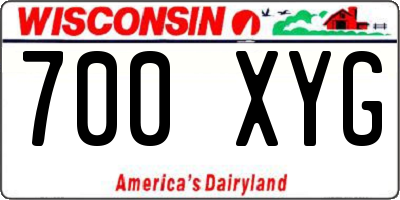 WI license plate 700XYG