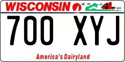 WI license plate 700XYJ