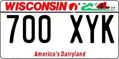 WI license plate 700XYK