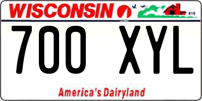 WI license plate 700XYL