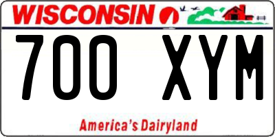 WI license plate 700XYM