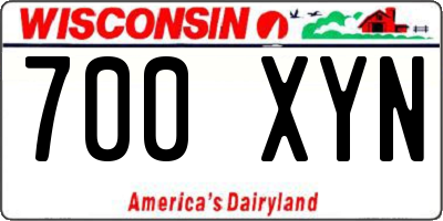 WI license plate 700XYN