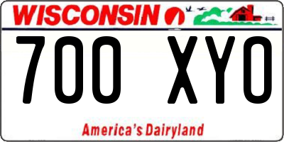 WI license plate 700XYO