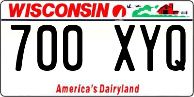 WI license plate 700XYQ