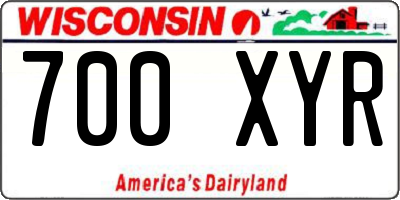 WI license plate 700XYR