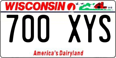 WI license plate 700XYS