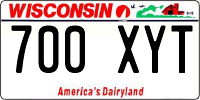 WI license plate 700XYT