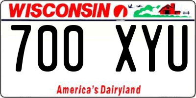WI license plate 700XYU