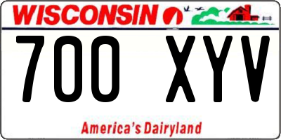 WI license plate 700XYV