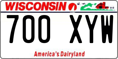 WI license plate 700XYW