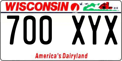 WI license plate 700XYX