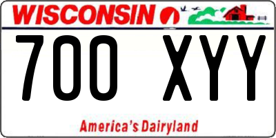 WI license plate 700XYY