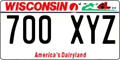 WI license plate 700XYZ