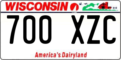 WI license plate 700XZC
