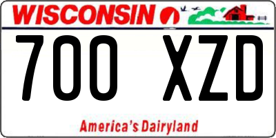 WI license plate 700XZD
