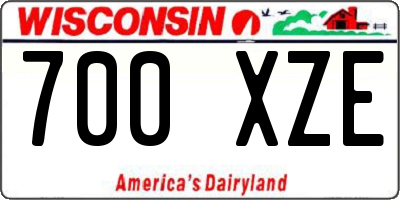 WI license plate 700XZE