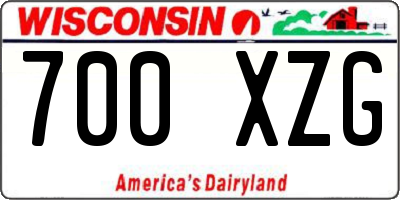 WI license plate 700XZG