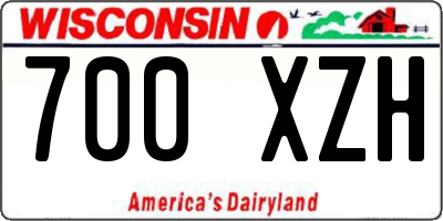 WI license plate 700XZH