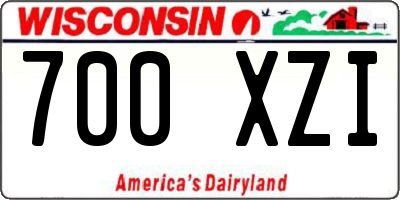WI license plate 700XZI