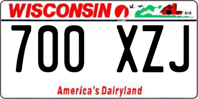 WI license plate 700XZJ