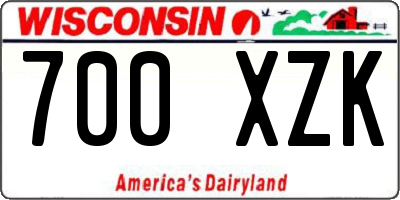 WI license plate 700XZK