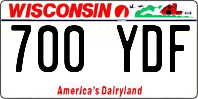 WI license plate 700YDF
