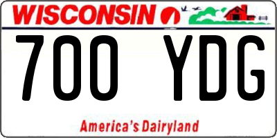 WI license plate 700YDG