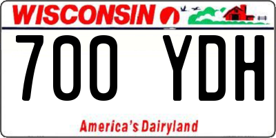 WI license plate 700YDH