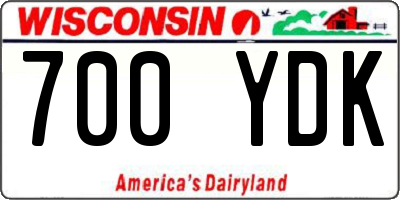 WI license plate 700YDK