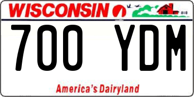 WI license plate 700YDM