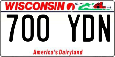 WI license plate 700YDN