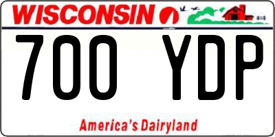 WI license plate 700YDP