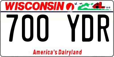WI license plate 700YDR