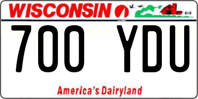 WI license plate 700YDU