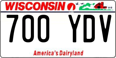 WI license plate 700YDV