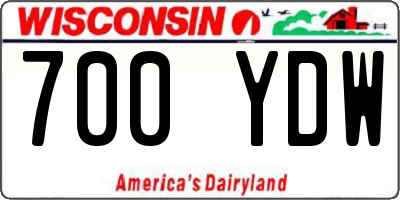 WI license plate 700YDW