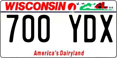 WI license plate 700YDX