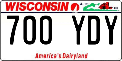 WI license plate 700YDY