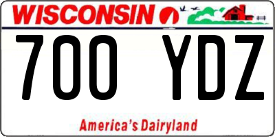 WI license plate 700YDZ