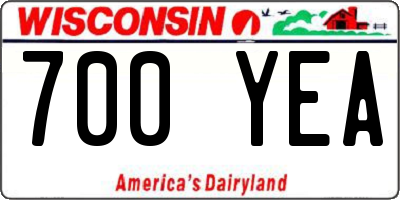 WI license plate 700YEA