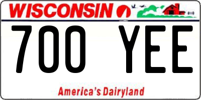 WI license plate 700YEE