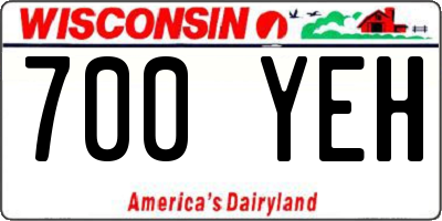 WI license plate 700YEH